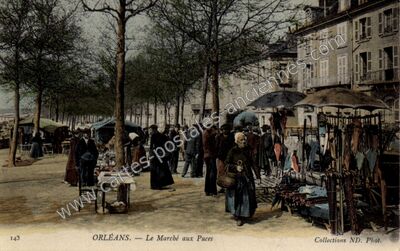 Carte postale ancienne Le Marché aux Puces — Orléans (Loiret)