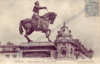 Carte postale ancienne Statue de Jeanne d'Arc, par Foyatier — Orléans (Loiret)