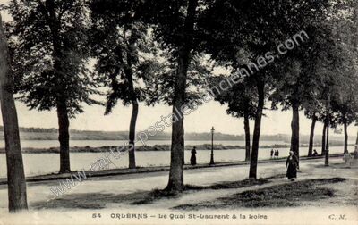 Carte postale ancienne Le Quai St-Laurent & la Loire — Orléans (Loiret)