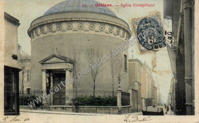 Carte postale ancienne Eglise Evangélique — Orléans (Loiret)