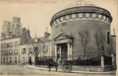 Carte postale ancienne Église Évangélique L. C — Orléans (Loiret)