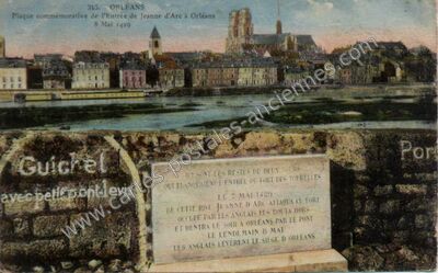 Carte postale ancienne Plaque commémorative de l'Entrée de Jeanne d'Arc — Orléans (Loiret)