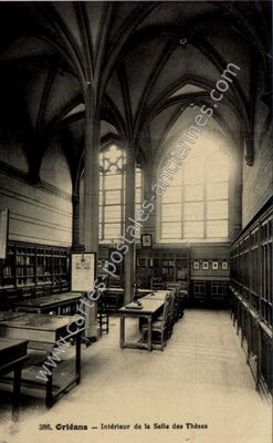 Carte postale ancienne Intérieur de la Salle des Thèses — Orléans (Loiret)