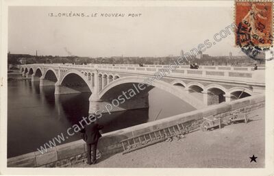 Carte postale ancienne Le Nouveau Pont — Orléans (Loiret)