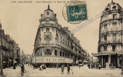 Carte postale ancienne Rue Bannier et Rue de la République — Orléans (Loiret)