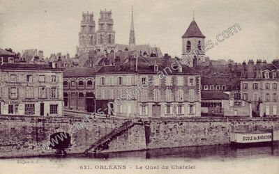 Carte postale ancienne Le Quai du Chatelet — Orléans (Loiret)