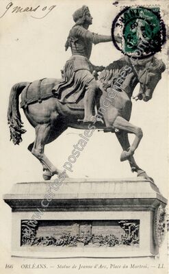 Carte postale ancienne Statue de Jeanne d'Arc, Place du Martroi — Orléans (Loiret)