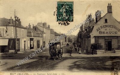 Carte postale ancienne Le Faubourg Saint-Jean — Orléans (Loiret)