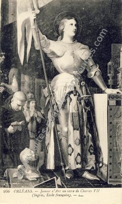Carte postale ancienne Jeanne o'Arc au sacre de Charles VII — Orléans (Loiret)
