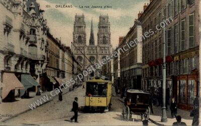Carte postale ancienne La rue Jeanne d'Arc — Orléans (Loiret)