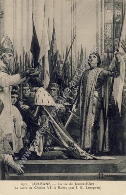 Carte postale ancienne La vie de Jeanne d'Arc / Le sacre de Charles VII — Orléans (Loiret)