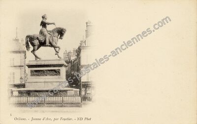 Carte postale ancienne Jeanne d'Arc, par Foyatier — Orléans (Loiret)