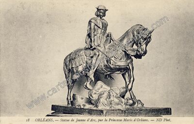 Carte postale ancienne Statue de Jeanne d'Arc, par la Princesse Marie d'Orléans — Orléans (Loiret)