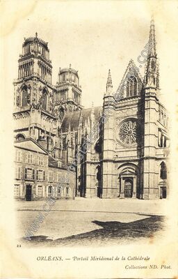 Carte postale ancienne Portail Méridional de la Cathédrale — Orléans (Loiret)