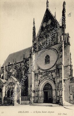 Carte postale ancienne L'Église Saint-Aignan — Orléans (Loiret)