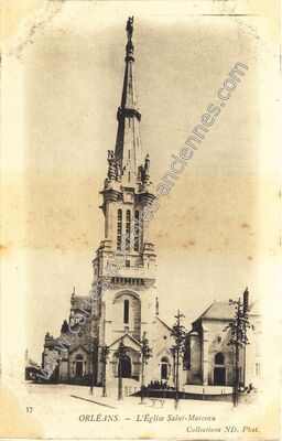 Carte postale ancienne L'Église Saint-Marceau — Orléans (Loiret)