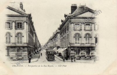 Carte postale ancienne Perspective de la Rue Royale — Orléans (Loiret)