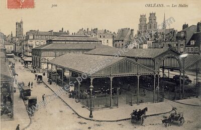 Carte postale ancienne Les Halles — Orléans (Loiret)