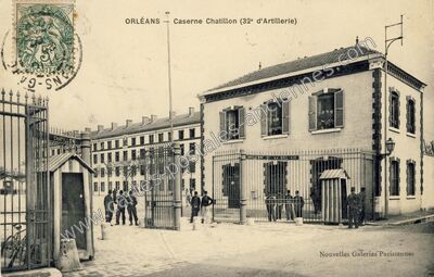 Carte postale ancienne Caserne Chatillon (32e d'Artillerie) — Orléans (Loiret)