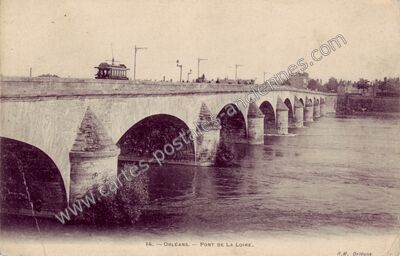 Carte postale ancienne Pont de la Loire — Orléans (Loiret)