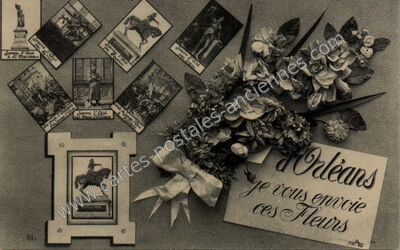 Carte postale ancienne Je vous envoie ces Fleurs — Orléans (Loiret)