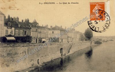 Carte postale ancienne Le Quai du Chatelet — Orléans (Loiret)