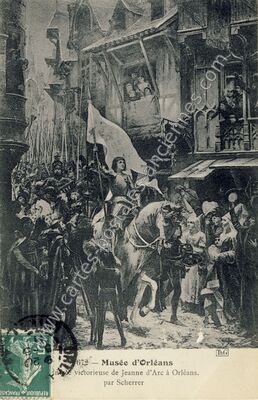 Carte postale ancienne Jeanne d'Arc victorieuse — Orléans (Loiret)