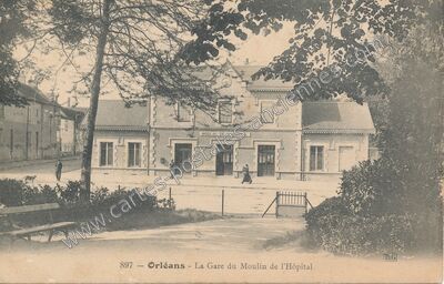 Carte postale ancienne La Gare du Moulin de l'Hôpital — Orléans (Loiret)