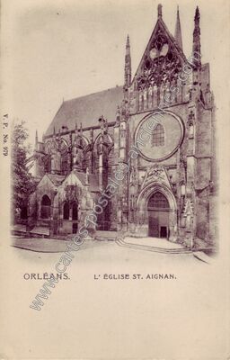 Carte postale ancienne L' Église St. Aignan — Orléans (Loiret)