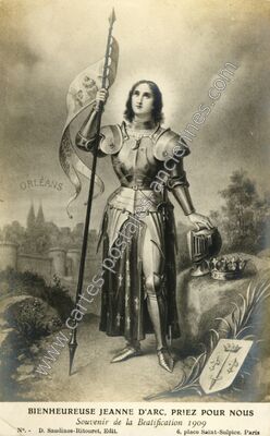Carte postale ancienne Bienheureuse Jeanne d'Arc, priez pour nous — Orléans (Loiret)