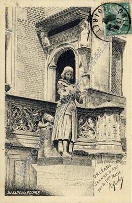 Carte postale ancienne Jeanne d'Arc par la pffe Marie — Orléans (Loiret)