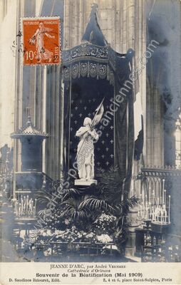 Carte postale ancienne Jeanne d'Arc, par André Vermare, Cathédrale d'Orléans, Souvenir de la Béatification — Orléans (Loiret)