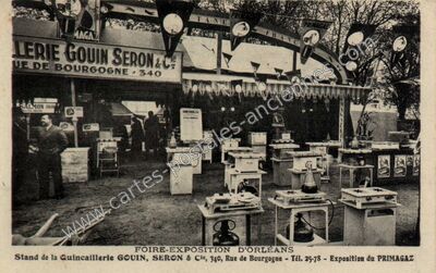 Carte postale ancienne Stand de la Quincaillerie GOUIN, SERON & Cie, 340, Rue de Bourgogne — Orléans (Loiret)
