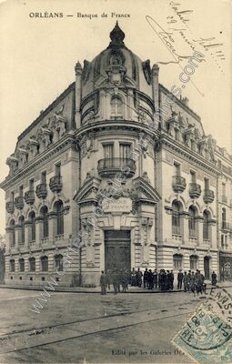 Carte postale ancienne Banque de France — Orléans (Loiret)