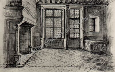 Carte postale ancienne Maison de la Cogutile - La Grande Salle — Orléans (Loiret)
