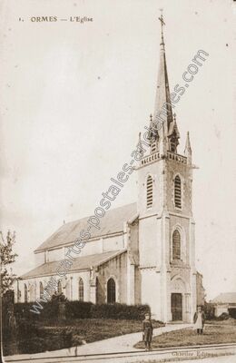 Carte postale ancienne L'Eglise — Ormes (Loiret)