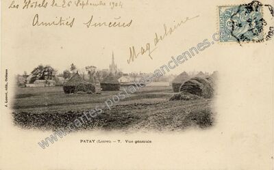 Carte postale ancienne Vue générale — Patay (Loiret)