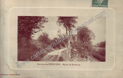 Carte postale ancienne Eglise de Bondaroy — Pithiviers (Loiret)