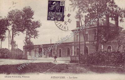Carte postale ancienne La Gare — Pithiviers (Loiret)