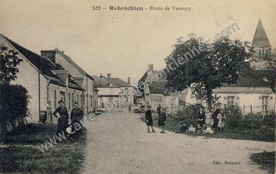 Carte postale ancienne Route de Vennecy — Rebréchien (Loiret)