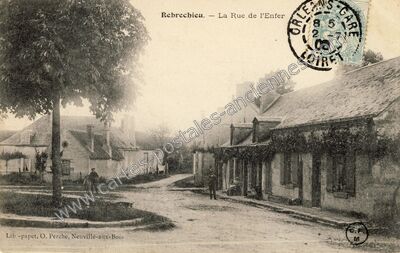 Carte postale ancienne La Rue de l'Enfer — Rebréchien (Loiret)