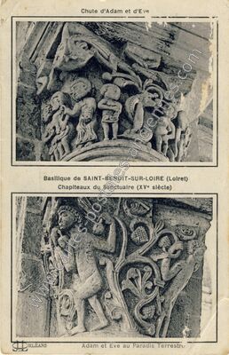 Carte postale ancienne Chute d'Adam et d'Eve — Saint-Benoît-sur-Loire (Loiret)