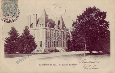 Carte postale ancienne Château de Réville — Saint-Cyr-en-Val (Loiret)
