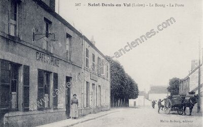 Carte postale ancienne Le Bourg - La Poste — Saint-Denis-en-Val (Loiret)