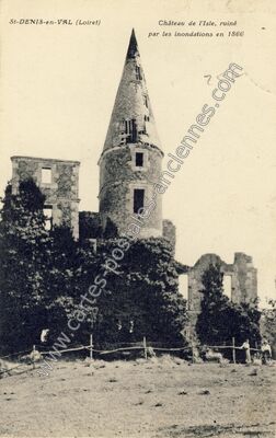 Carte postale ancienne Château de l'Isle, ruiné par les inondations en 1866 — Saint-Denis-en-Val (Loiret)