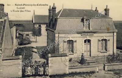 Carte postale ancienne L'École des Filles — Saint-Péravy-la-Colombe (Loiret)
