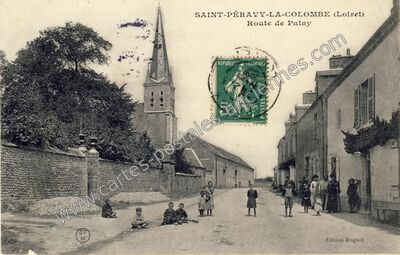 Carte postale ancienne Route de Patay — Saint-Péravy-la-Colombe (Loiret)