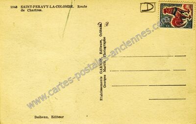 Carte postale ancienne Route de Chartres — Saint-Péravy-la-Colombe (Loiret)
