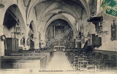 Carte postale ancienne Intérieur de l'Eglise — Saint-Péravy-la-Colombe (Loiret)