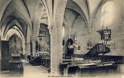 Carte postale ancienne Intérieur de l'Eglise — Saint-Péravy-la-Colombe (Loiret)